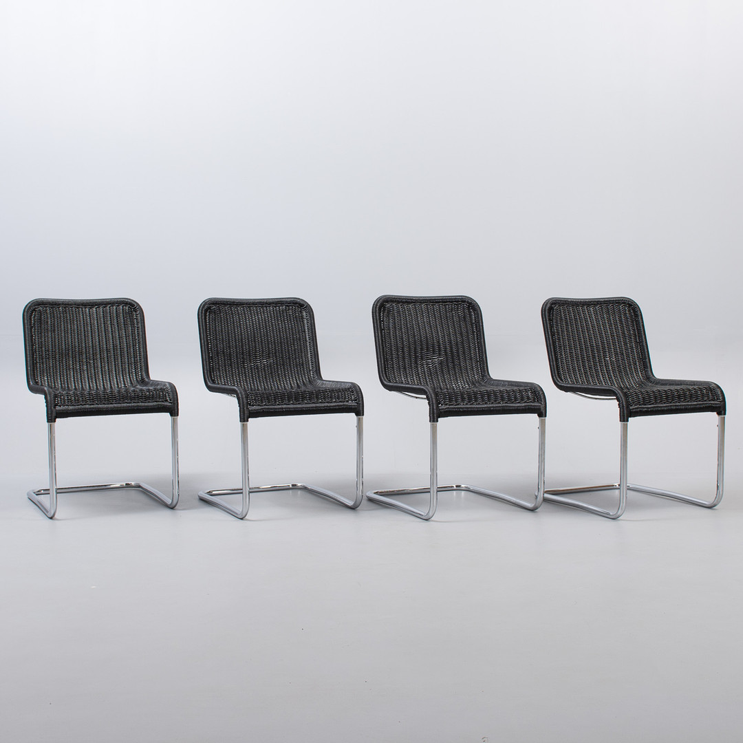 Marcel Breuer stole i forkromet stålstel og sort flet (4).