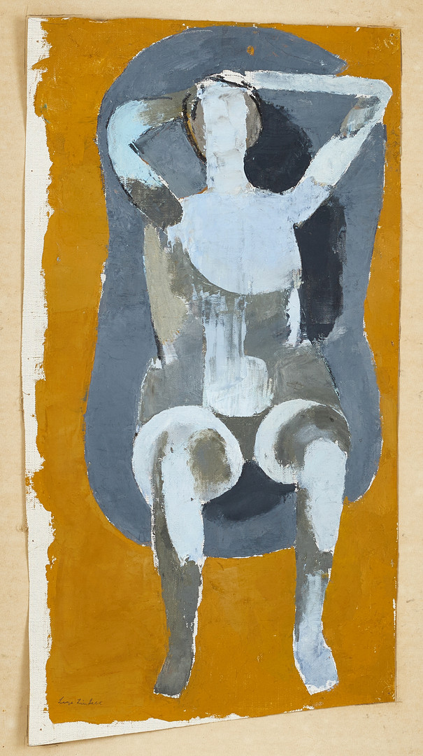 LAGE LINDELL (SVERIGE, 1920–1980). Sittande modell, signerad, olja på duk.