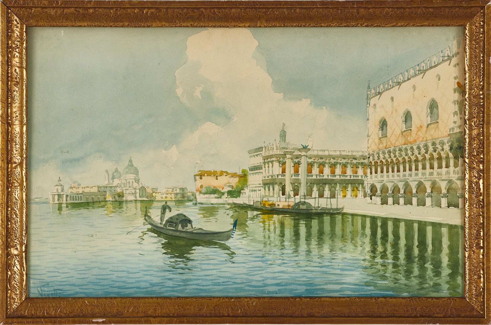 OIDENTIFIERAD KONSTNÄR (1800/1900-tal). Venedig, signerad, akvarell på papper.