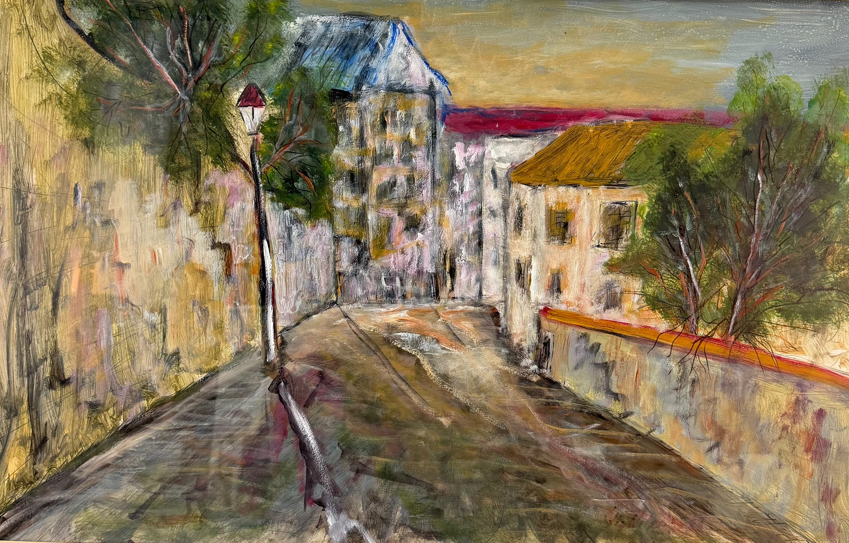 STIG NILSSON. AKVARELL - stadsmiljö, otydligt signerad.