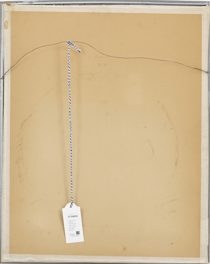 FERNANDEZ ARMAN (FRANKRIKE, 1928-2005). Komposition med fioler, signerad, numrerad 53/100, färglitografi.