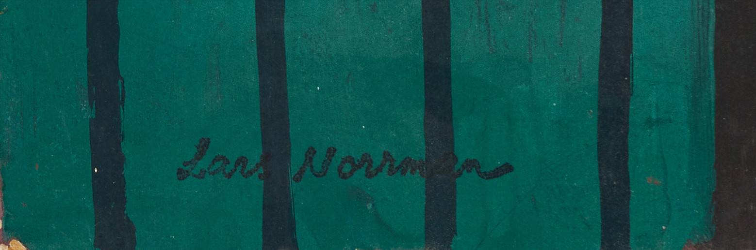LARS NORRMAN (1915-1979). Bretagnska, signerad, gouache på pannå.