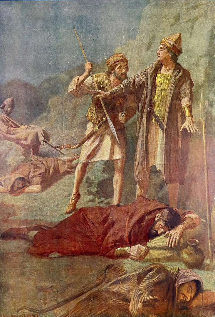 SKOLPLANSCH - "David räddar Saul" P.A Norsteds & söners Förlag.