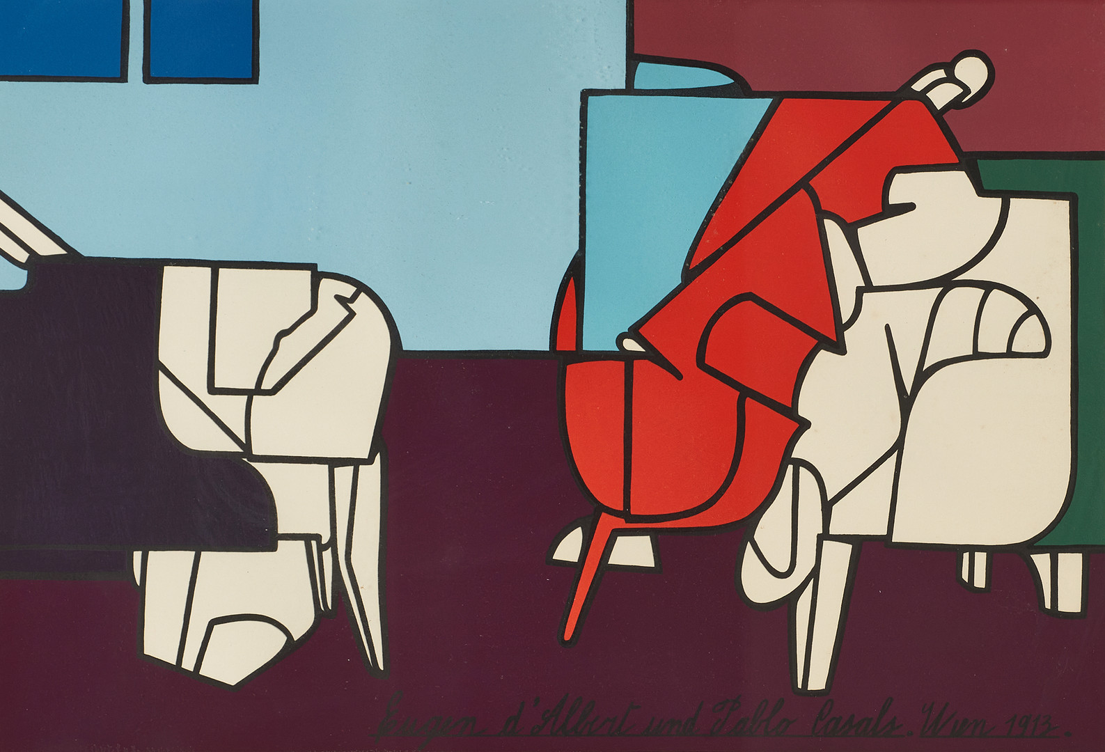 VALERIO ADAMI (ITALIEN, FÖDD 1935). "Concerto" (1970), signerad, numrerad 60/75, färgserigrafi.