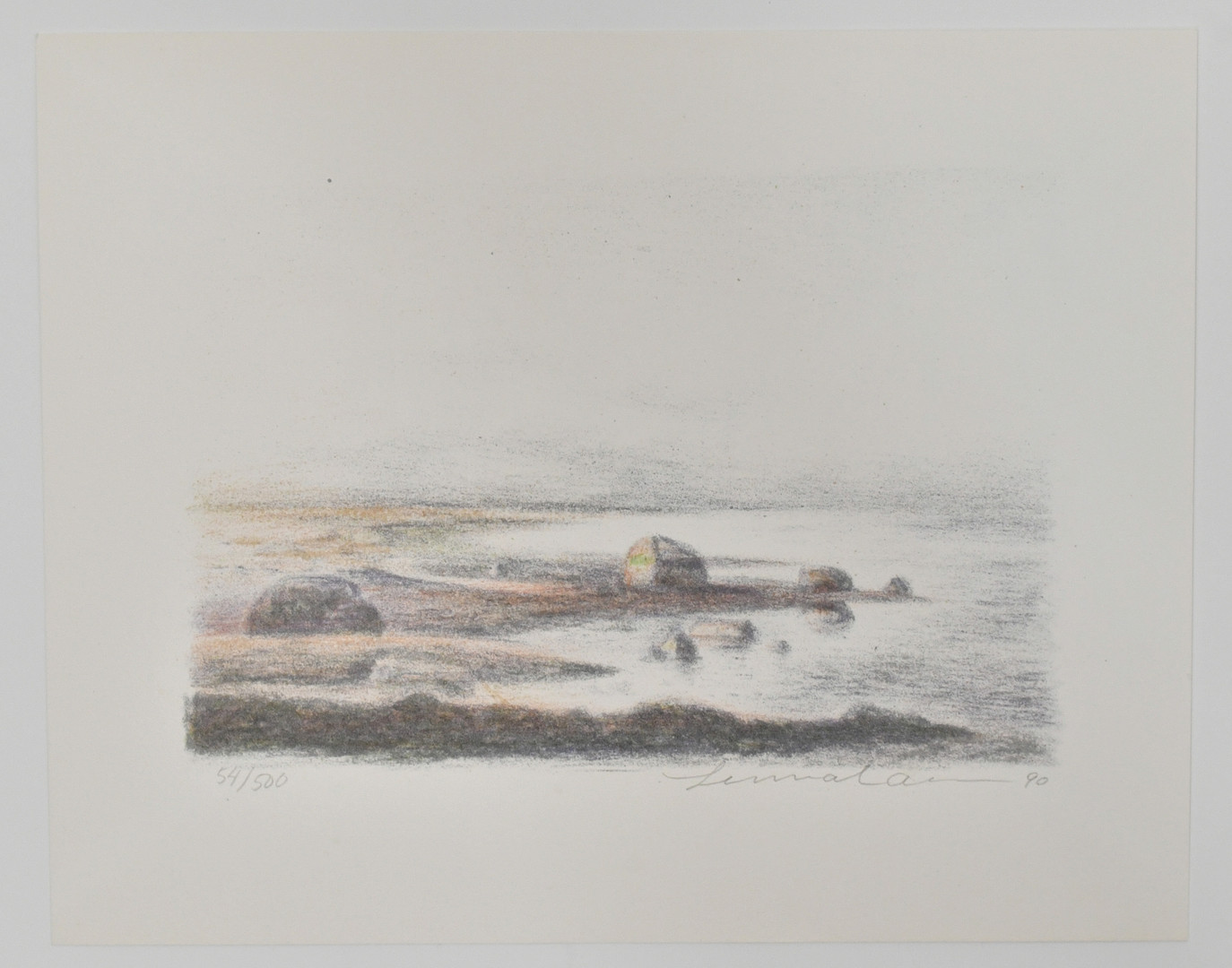 LENNART OLAUSSON. Färglitografi. Vy mot havet. nr 54/500.