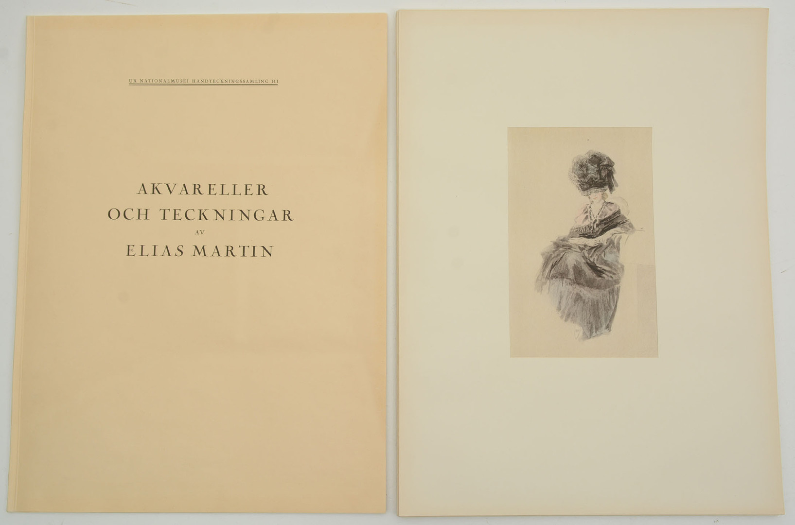 ELIAS MARTIN. Akvareller och teckningar ur Nationalmusei handteckningssamling III: ett urval reproduktioner i färgfaksimil och svarttryck. 16 st färgfaksimil Mapp.