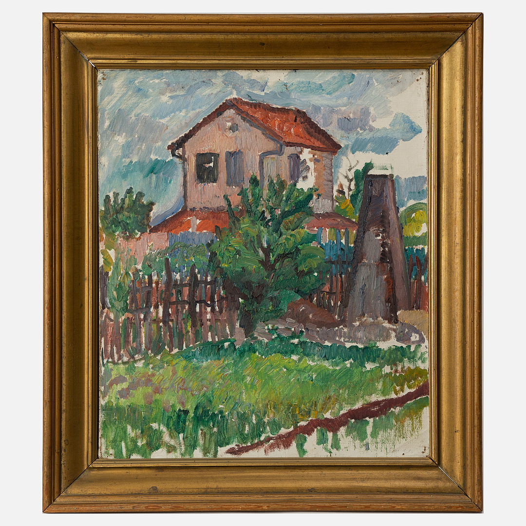 GÖSTA SANDELS. Hus i grönska.