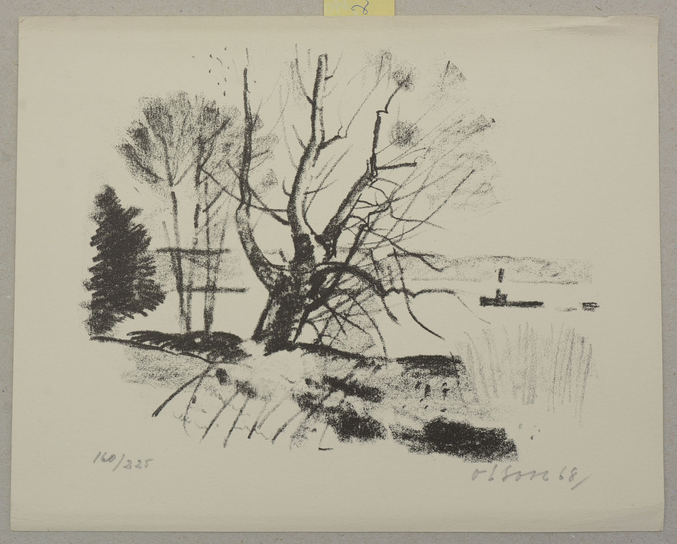 OVE OLSON. Träd. Litografi. Nr 160/225.