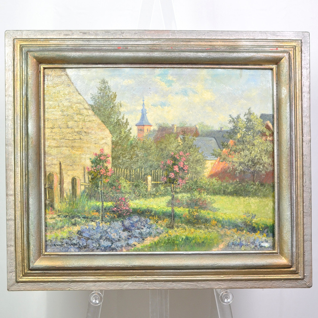 LENZ-BECK. GARTENAUSSICHT, GEMÄLDE, ÖL AUF LEINWAND, DEUTSCHLAND, 1928.