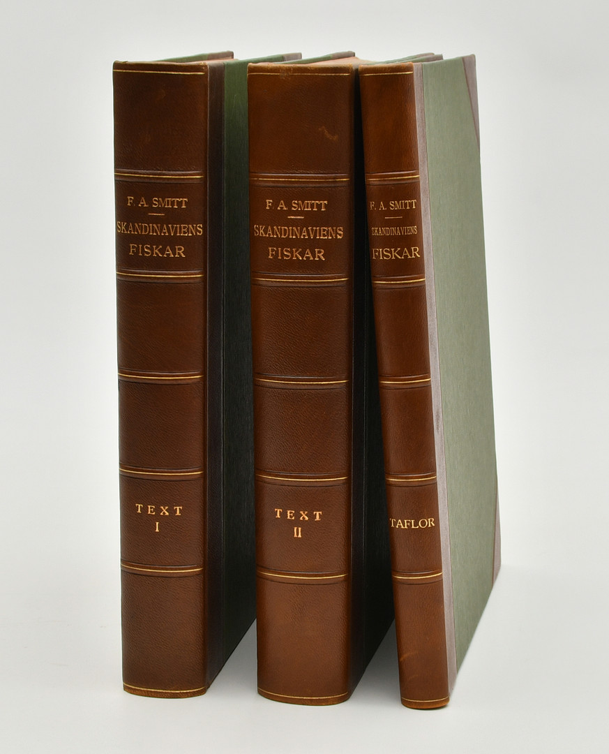 Skandinaviens fiskar. 3 vol. rikt illustrerad med planscher. av Smitt, F. A.