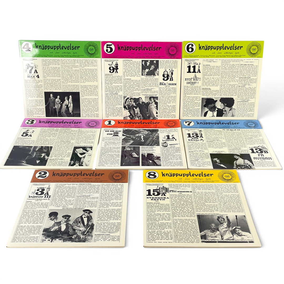 VINYLSKIVOR, 8 st. "Knäppupplevelser", med Povel Ramel.