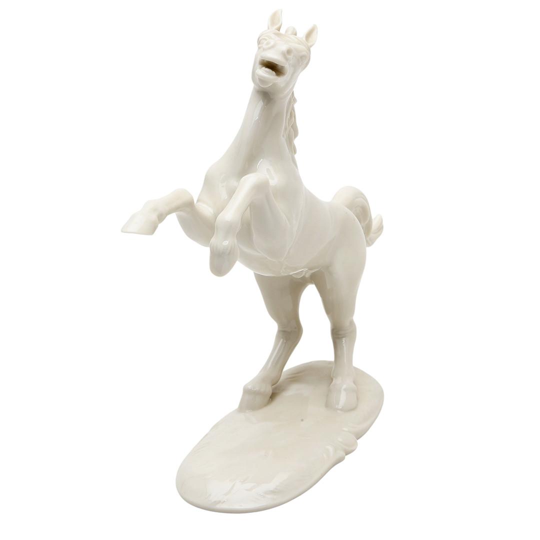 "Horse", Nymphenburg glazed porcelain figure, 20th Century.