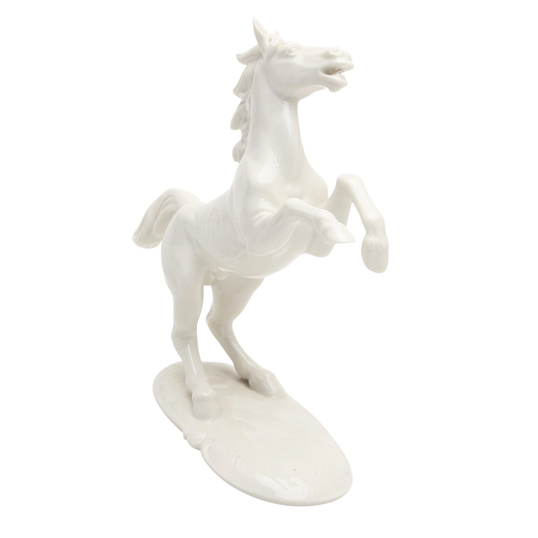 "Horse", Nymphenburg glazed porcelain figure, 20th Century.