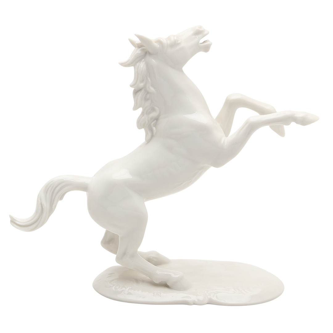 "Horse", Nymphenburg glazed porcelain figure, 20th Century.