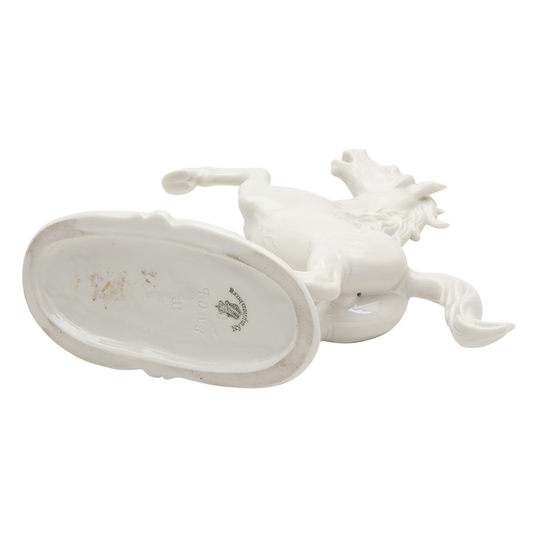 "Horse", Nymphenburg glazed porcelain figure, 20th Century.
