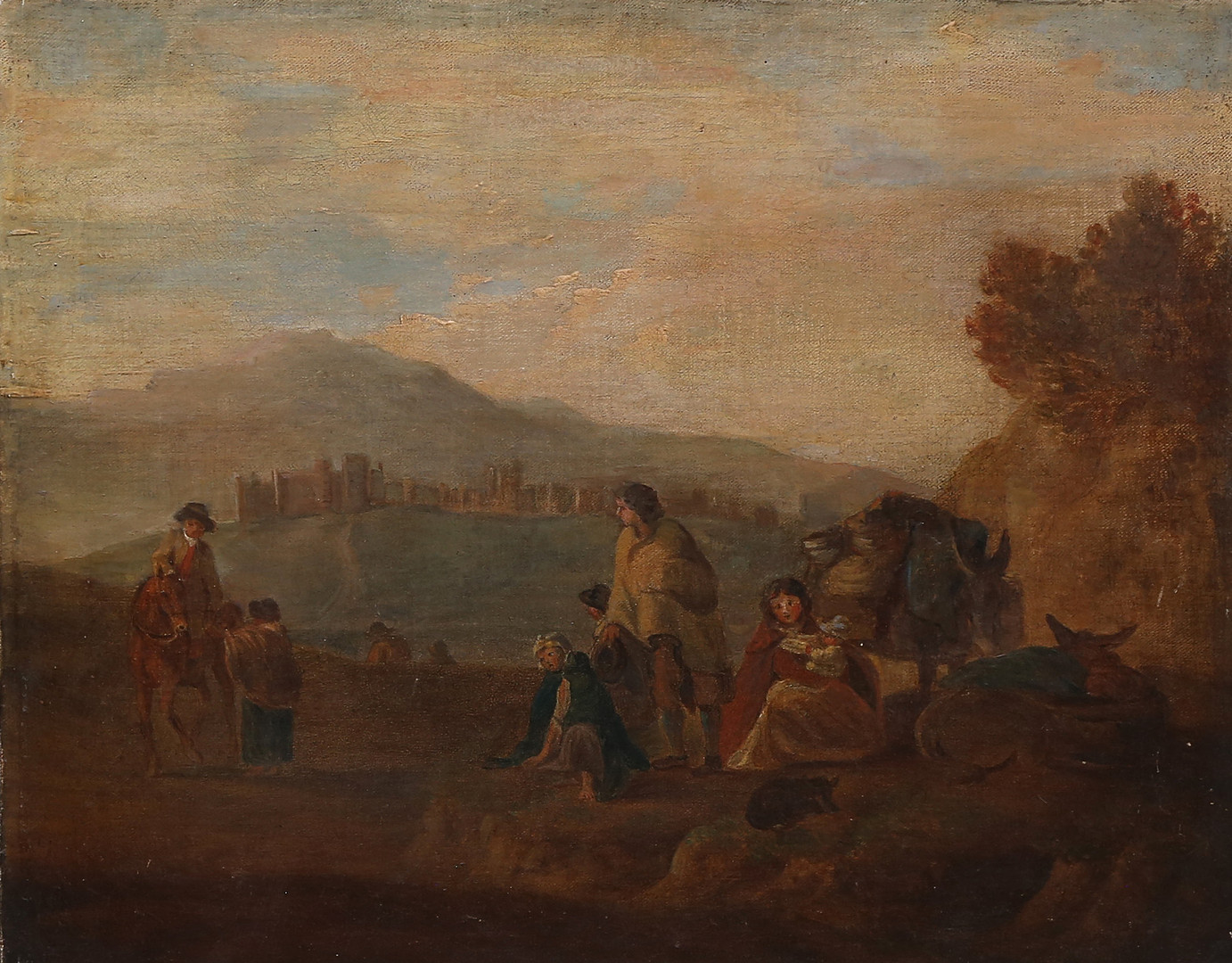 PROBABLY FRENCH SCHOOL, LATE 18TH CENTURY. Lively landscape.