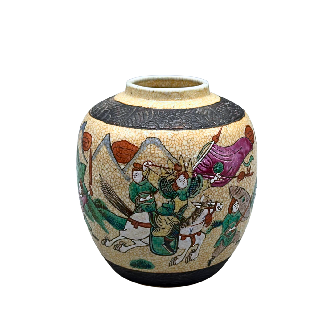 ASIATISCHE KERAMIKVASE MIT EINER CRAQUELÉ-GLASUR.