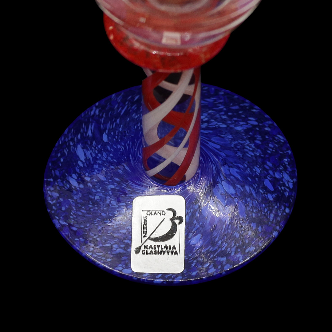 4 CHAMPAGNEGLAS (20cm) KASTLÖSA GLASHYTTA, ÖLAND.