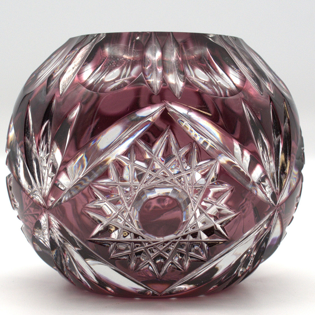 VASE BLEIKRISTALL NACHTMANN AMETHYSTFARBEN UM 1950.