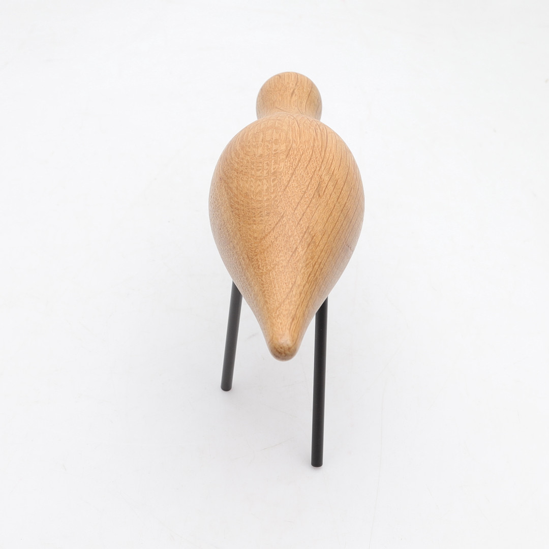 SIGURJÓN PÁLSSON. Figurin, fågel, ek och lackad metall, Normann Copenhagen, samtida.