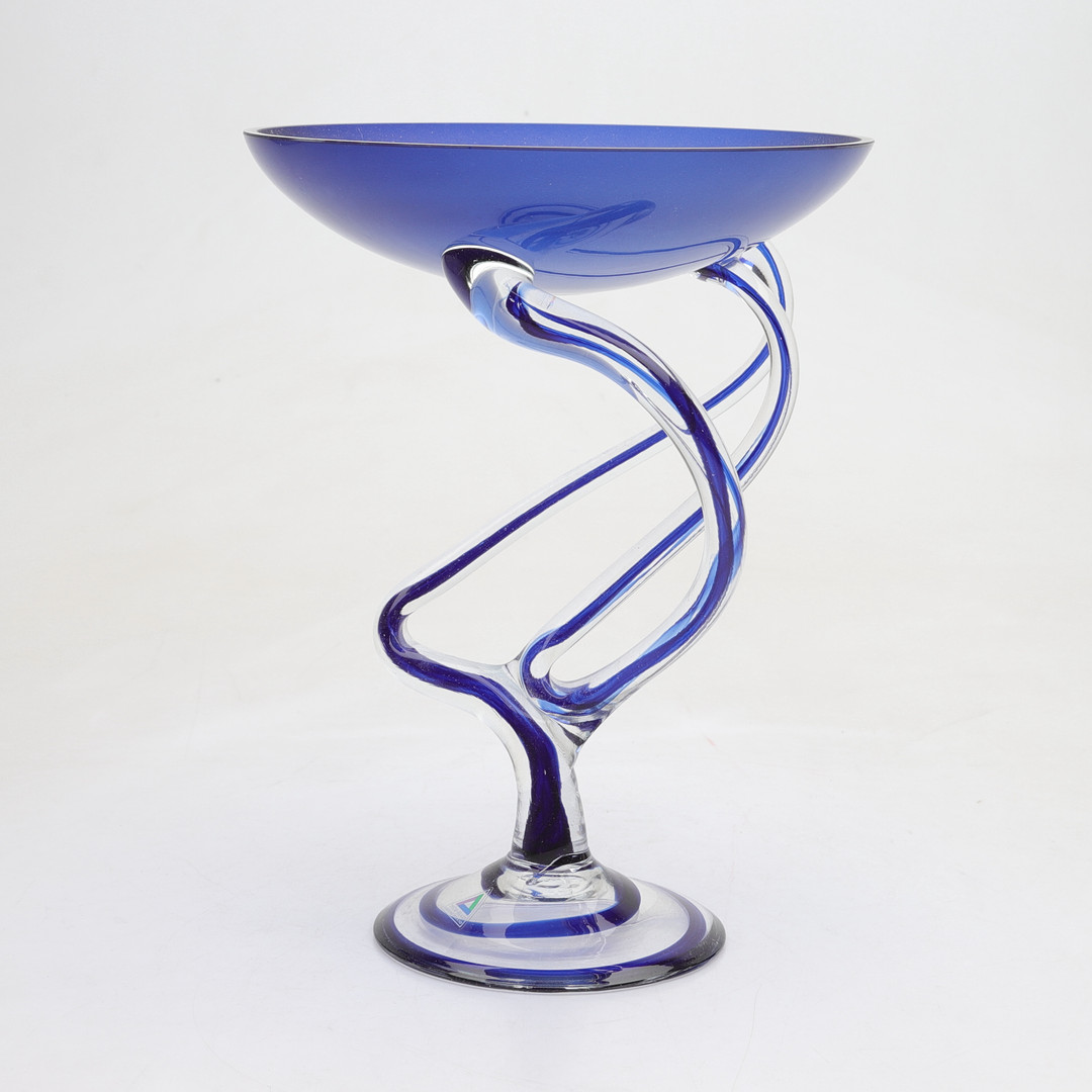 SKÅL PÅ FOT, glas, "Józefina", Deco-glass, Krosno Poland.