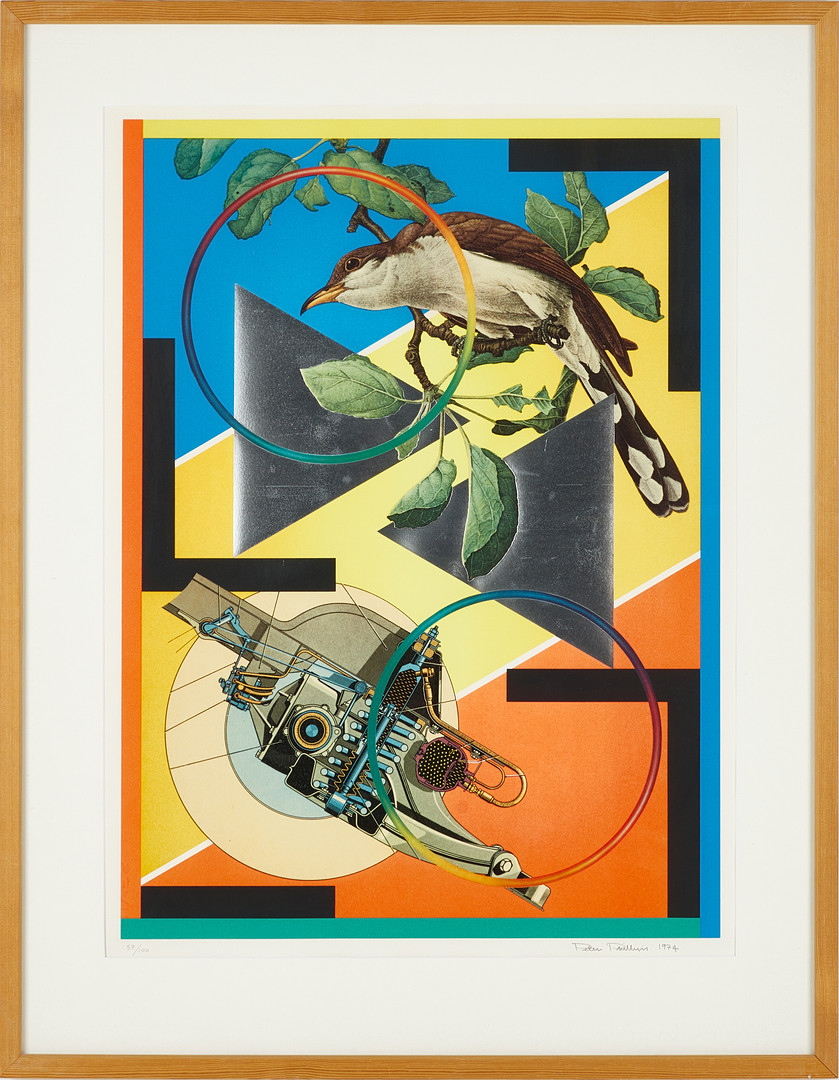 PETER PHILLIPS (England, 1939-2025), "Bird and Machine", 1974, signerad och daterad, 59/100, screenprint.
