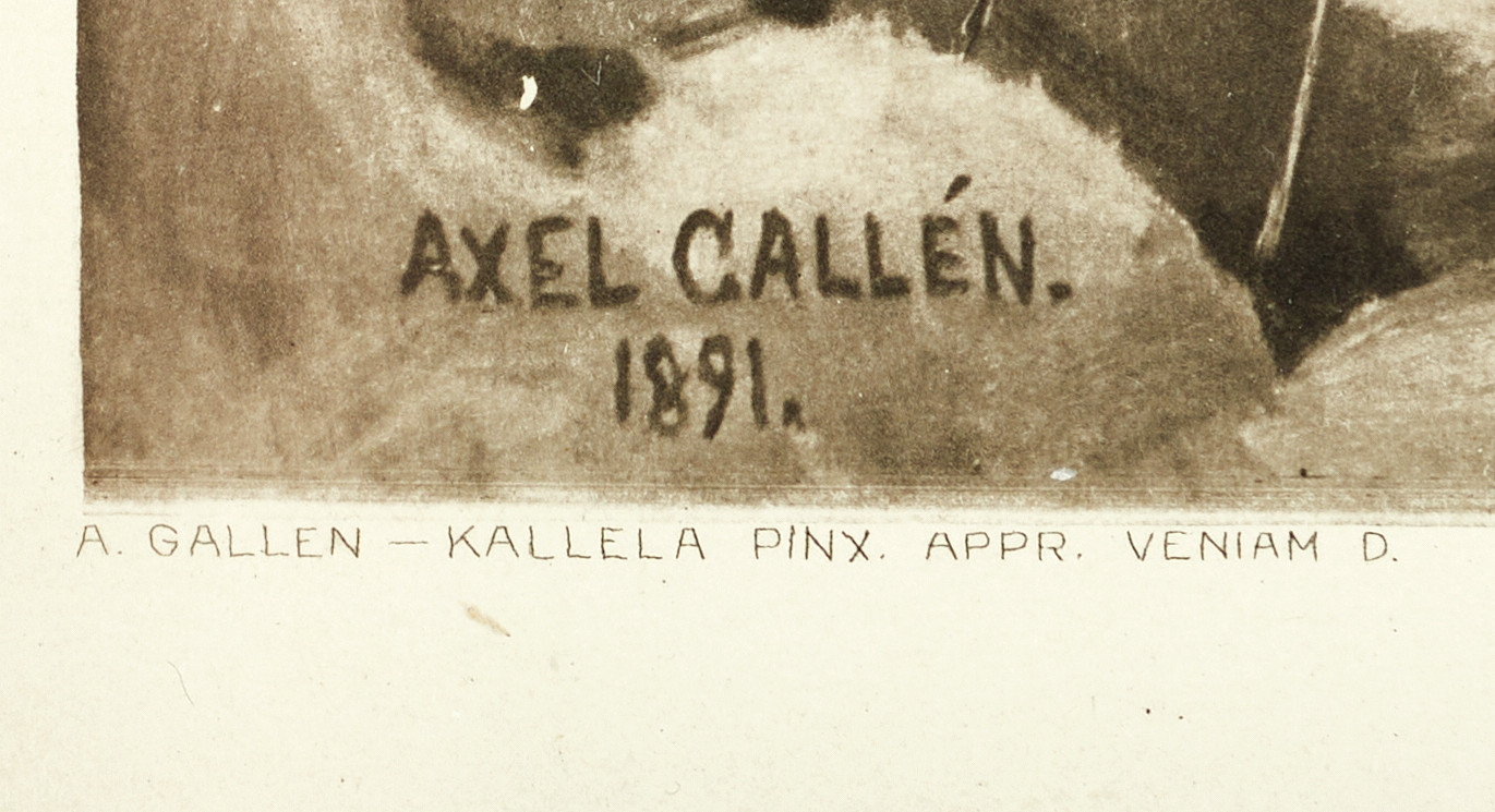 AKSELI GALLEN-KALLELA (Finland, 1907-1931), efter, "Aino legenden". 1914, heliogravyr.