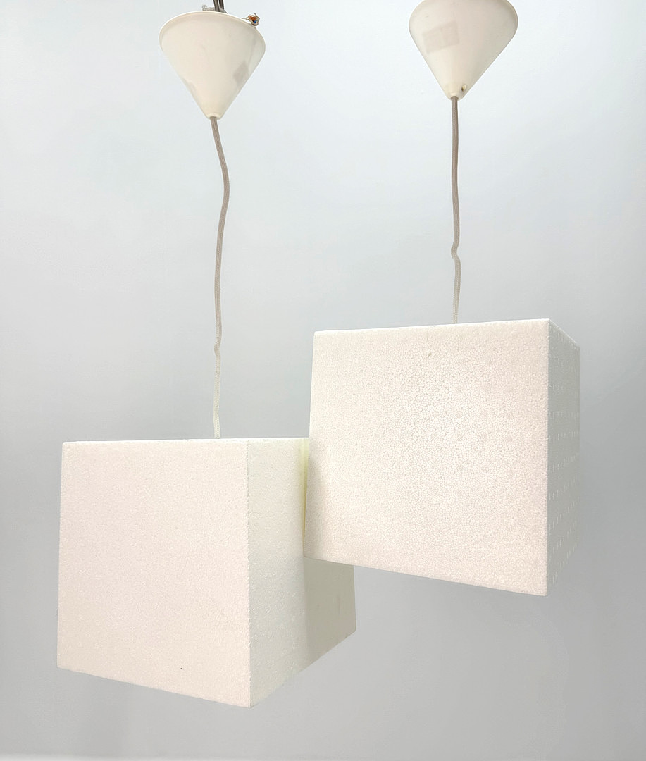 STEFAN BORSELIJUS. TAKLAMPOR frigolit paret by ATELJÉ LYKTAN, made in Sweden.