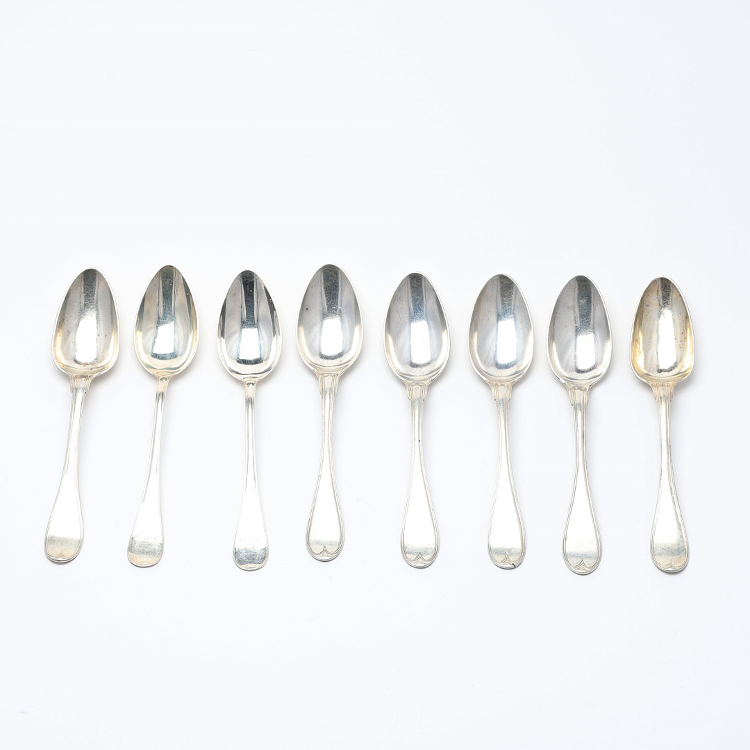 SKEDAR, 8 stycken, silver, 18/1900-tal, snarlika.
