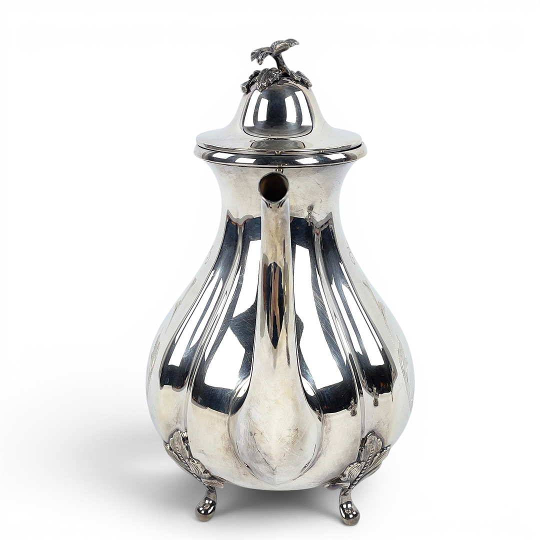 KAFFESERVIS, silver, GAB och BRICKA, Gewe, 1900-talets andra hälft.