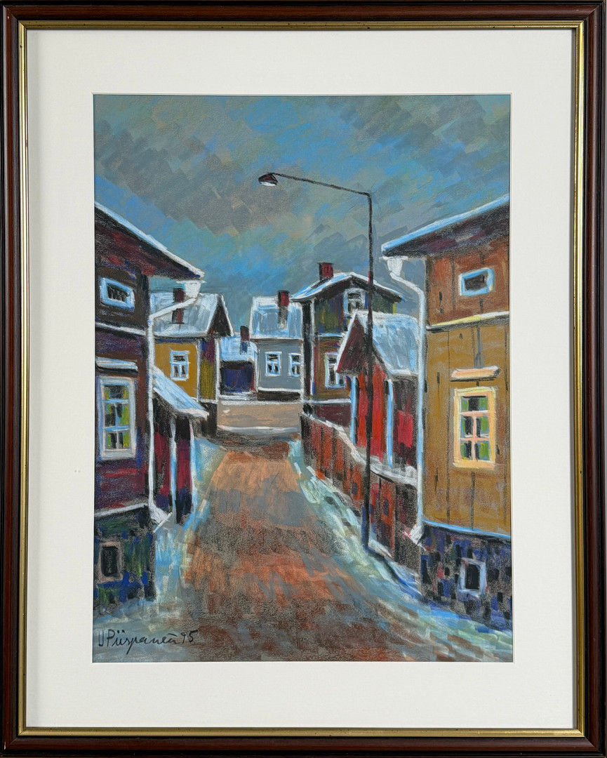 UNTO PIISPANEN (FINLAND, 1928–2020). Stadsvy, pastell på papper, signerad och daterad U Piispanen -95.