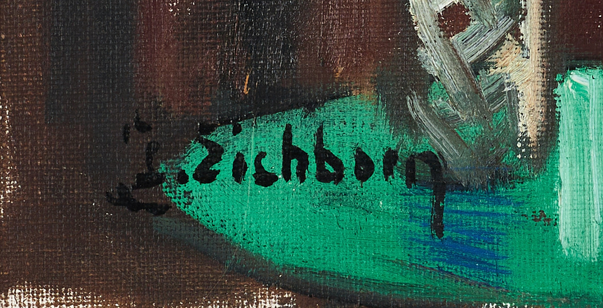 JACK EICHBORN (1906-1981). Barinteriör, signerad, olja på duk.