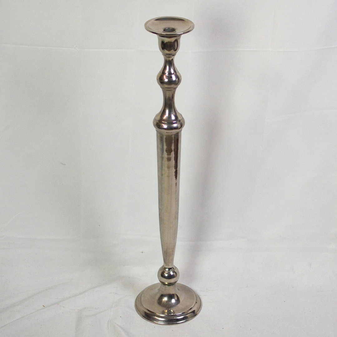 GROSSER KERZENLEUCHTER, METALL, VERSILBERT, UM 1950, HÖHE: CA. 71,5 CM.