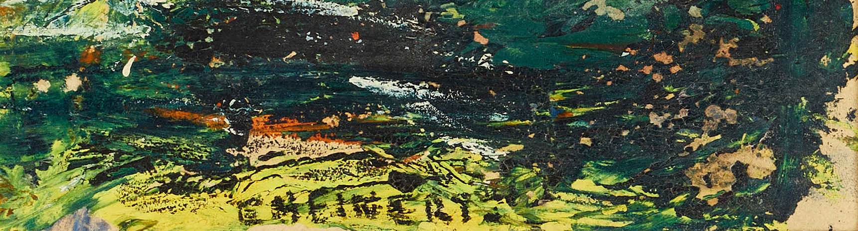ERIC HEINERTZ (1908-1965). Den röda paviljongen, signerad, olja på pannå.
