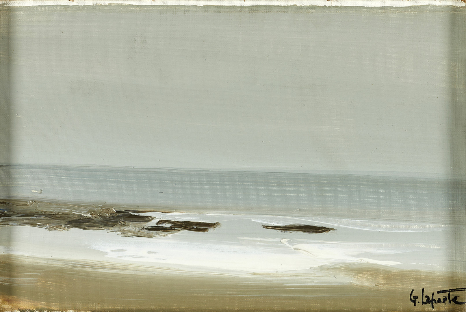 GEORGES LAPORTE (Frankrike, 1926-2000). "La ner en Bretagne", signerad, 1969, olja på duk.