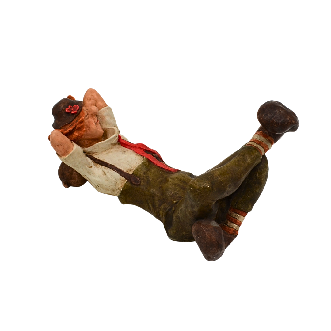 Dekorationsfigur – Liegender Clown mit Hund.