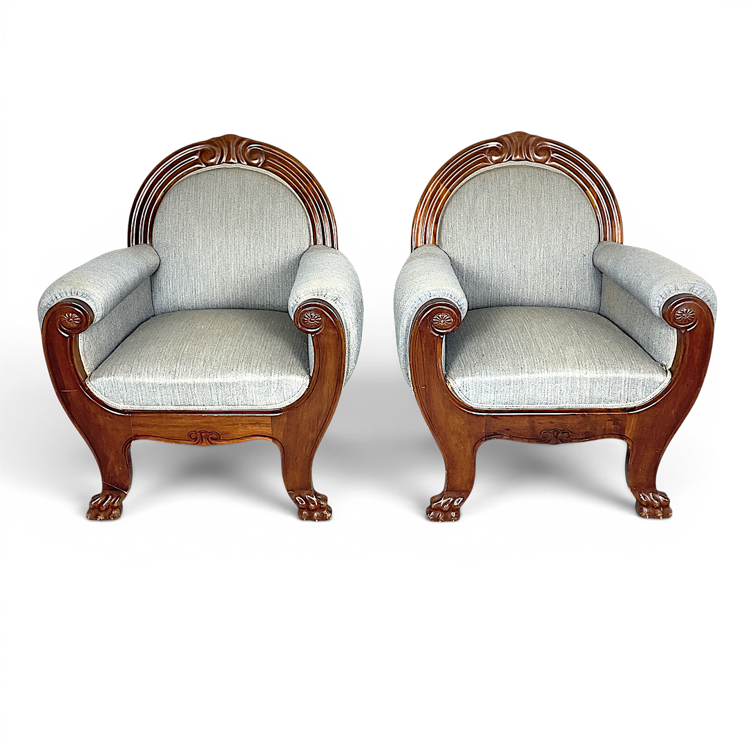 FÅTÖLJER, 1 par, mahogny, 1920-tal.