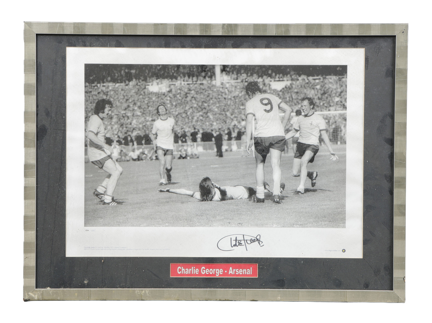 ARSENAL F.C. INTEREST, A SIGNED CHARLIE GEORGE LIMITED EDITION PRINT.