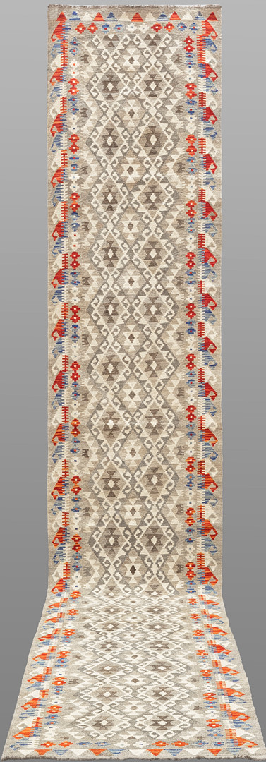 ORIENTMATTA, kelim, handvävd, naturfärgad, gallerimodell, ca 490 x 81 cm.