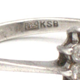 VINTAGE (LADY DIANA) ENTOURAGE RING; KSB PUNZE; 925 STERLING SILBER.