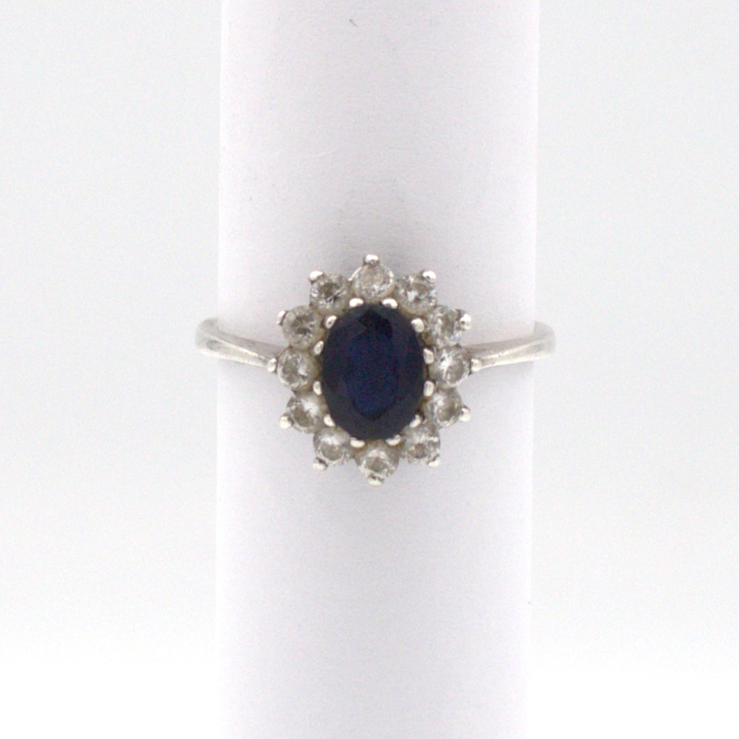 VINTAGE (LADY DIANA) ENTOURAGE RING; KSB PUNZE; 925 STERLING SILBER.