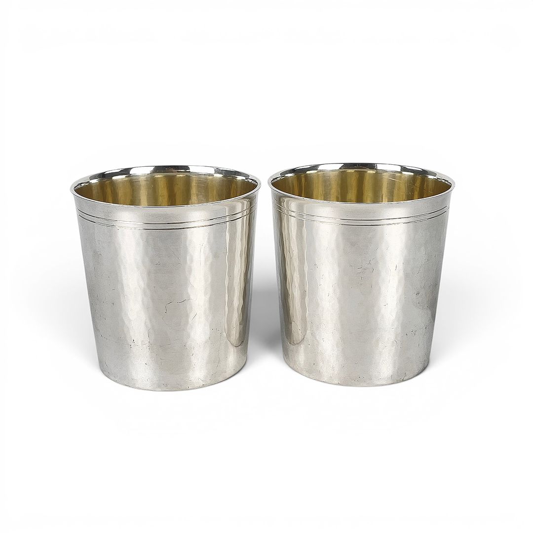 EMIL HERMANN, 2 st bägare, sterling silver, Waldstetten, Baden-Württemberg, Tyskland. Svensk kontrollstämpel.