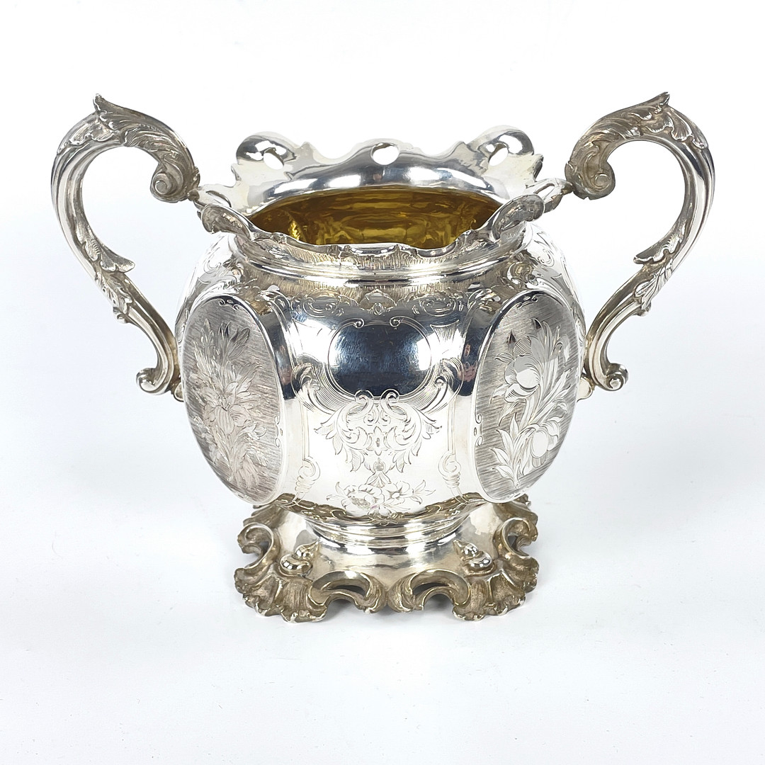 SOCKERSKÅL, silver, Firma Gustaf Möllenborg (Féron), 1857, nyrokoko.