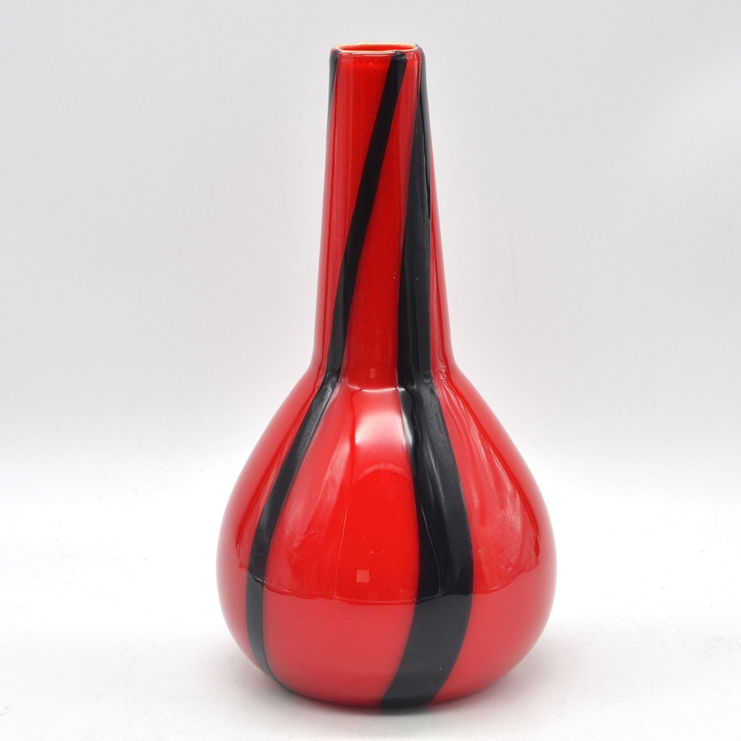 MURANO DESIGNERVASE, MEHRFACHES STUDIOGLAS, UM 1960.