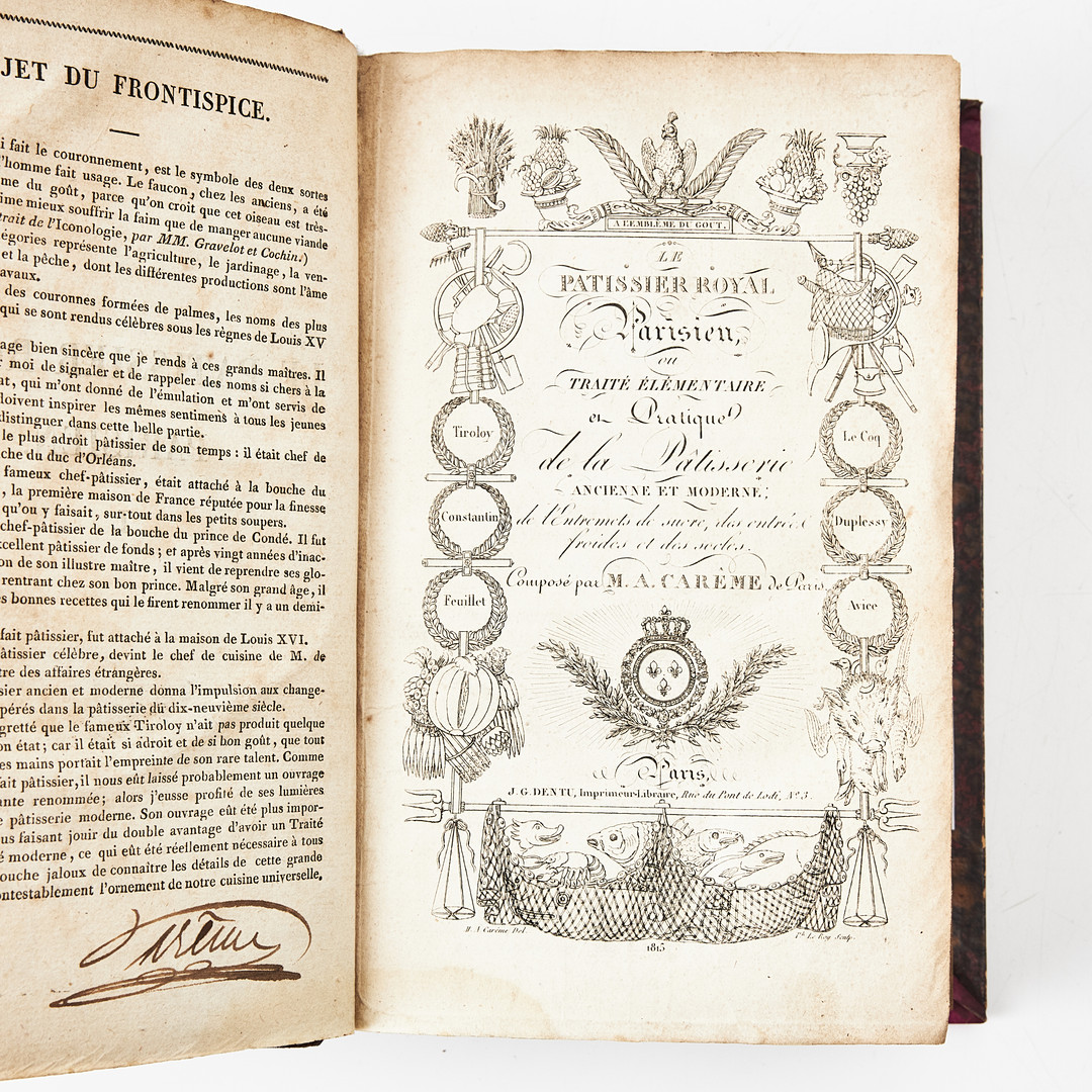 CARÊME, LE PÂTISSIER ROYAL PARISIEN ... I-II, 1815. AND SOME MORE. 4 VOLUMES.