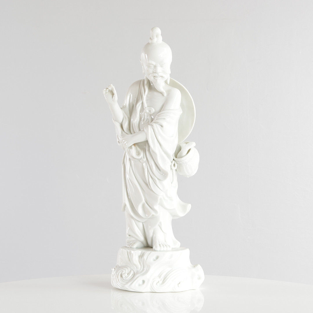 Kinesisk figur af Blanc de Chine i form af fisker. Kina, 20. årh.