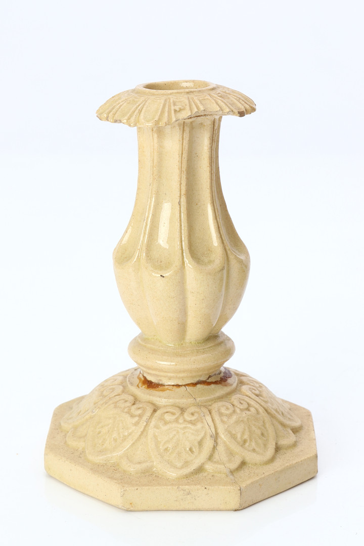 LJUSSTAKAR, TVÅ PAR, HÖGANÄS. Glaserad keramik. 1800-tal.