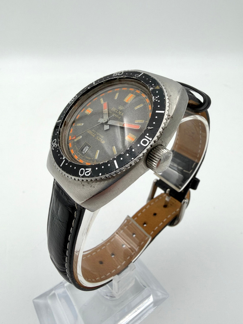 DELMA SHELL STAR, armbandsur, 1960/70-tal, dykarur, automatic, stål.