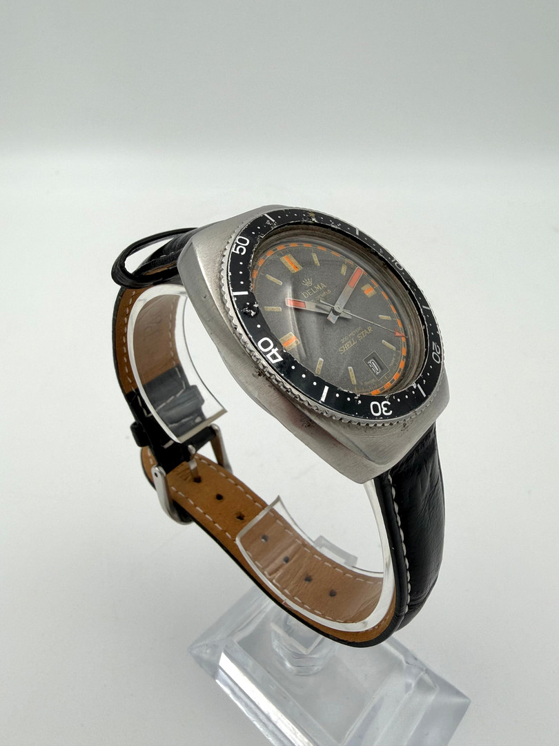 DELMA SHELL STAR, armbandsur, 1960/70-tal, dykarur, automatic, stål.