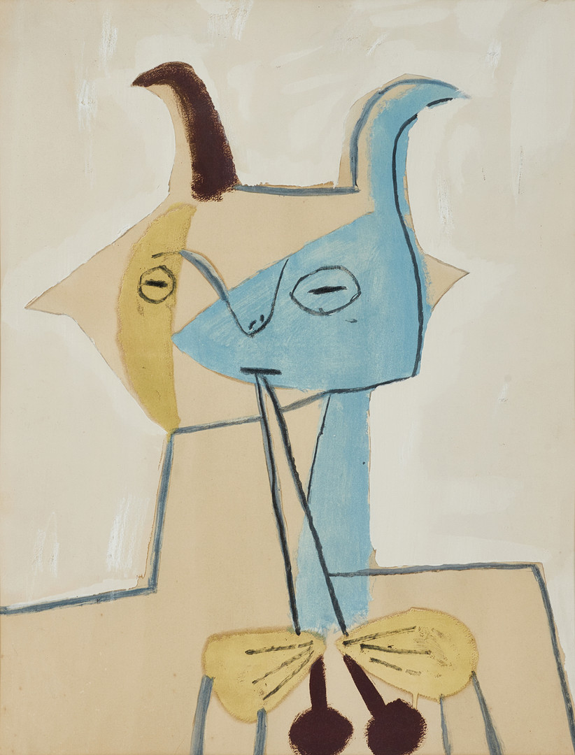 PABLO PICASSO. "Faune", ur "Faunes et Flore d'Antibes", färglitografi 1960, efter Pablo Picasso.